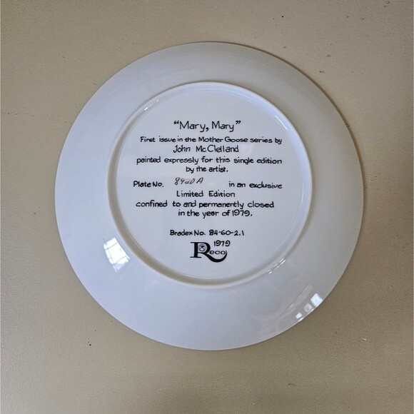NEW IN BOX: "Mary, Mary" Collectors Plate | John McClelland | 1979 - Picture 2 of 6